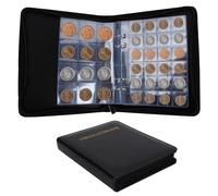 360 Poches Album Pièces de Monnaie, Classeur Numismatique en PVC, 20 Pages pour Collection Pièces de Monnaie avec Zips, Livre Pieces de Monnaie Collection pour Collectionneurs, 22 * 17.5 * 3.5cm