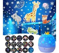 360 ° Projecteur de Galaxie Rotatif, Lampe de Nuit, 15 Modes de Projection, Lampe Céleste Créative pour Cadeau d'Anniversaire Enfant USB