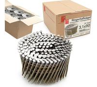 3600pcs Clous en rouleau 16° 3,0 x 90mm acier non galvanisé tige annelée, reliés fil pour cloueur pneumatique, cloueuse, pistolet à clou, bois, palettes, clôtures, coffrages
