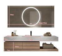 360Home lavabo en céramique avec armoire et miroir LED pour la salle de bain 110*55cm