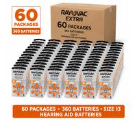 360x Rayovac Piles ZINC-AIR 13 Cellule Bouton 1,45 V Longue Durée