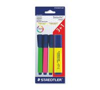 [364ABK4D] STAEDTLER Blister de 3+1 surligneurs Textsurfer 2 jaune, 1 rose, 1...