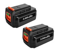 36V/40V Batterie Lithium-Ion pour outils électriques, capacité 3000mAh, compatible avec Black & Decker , 2 PACK