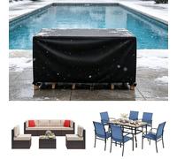 375x350x60cm/L x Largeur x Hauteur Housse De Salon De Jardin Exterieur,Housse Protection Table Jardin,Bâche De Protection Imperméable Oxford 420d,Couverture De Table, Chaises Et Canapé Extérieur