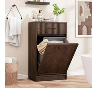38 l - Meuble de rangement pour poubelle - Poubelle basculante autonome avec tiroir - Poubelle en bois dissimulée et sécurisée pour chiens, idéale pour la cuisine ou le salon - Noyer