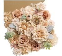 38 pièces/set Kit de décoration de fleurs artificielles champagne, comprenant des tiges de fleurs et des feuilles, bouquet DIY, mariage, maison, douche, fête, Nouvel An, Saint-Valentin, Halloween, Noë