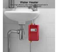 3800W Mini chauffe-eau électrique instantané sans réservoir Salle de bain Cuisine Lavage Rouge