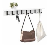 [38628]Porte-manteau mural - MEUBLECHIC - Meuble d’Entrée pour vêtements - Blanc 80x10,5x10,5 cm Bois d'ingénierie,Poids:2.93 Kg