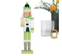 38CM Wooden Nutcracker Drummer Christmas Figurine, Handcrafted Solid Wood D