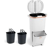 38L Trash Bin with 2 Removable Buckets & Pedal
