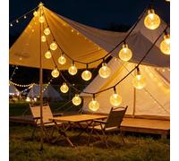 39,3 m/22,9 m/16,4 m Guirlandes solaires avec 8 modes clignotants et 100/50/20 boules LED à bulles, style moderne, matériau plastique, commande par interrupteur, convient pour le jardin, Noël, mariage