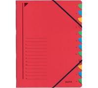 [39120025] LEITZ Classeur trieur, format A4, 12 compartiments rouge