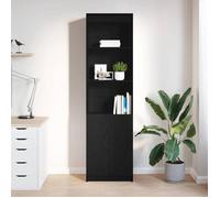 [39751]Buffet haut/Armoire haute MEUBLECHIC, commode meuble de rangement, chêne noir 50x35x180 cm bois d'ingénierie,Poids:32.5 Kg