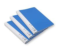 Waytex Protège-documents 3A Lot de 3 A4 – 120 vues, 60 pochettes Polypropylène opaque Bleu