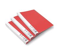 3A Lot de 3 Protèges Documents A4 40 Vues Premium en Polypropylène Opaque personnalisable - 20 Pochettes transparentes - Couverture Rouge