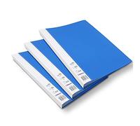 3A Lot de 3 Protèges Documents A4 80 Vues Premium en Polypropylène Opaque personnalisable - 40 Pochettes transparentes - Couverture Bleu