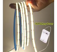 3AA batterie puissance COB LED bande lumineuse 5V 320LED s/M 1m 2m 3m 4m 5m bricolage bande lumineuse Flexible pour chambre armoire TV rétro-éclairage