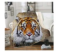 3D Animal Séries Tigre Cheval Impression de Couverture de Loisirs à la Maison Enfants Canapé-lit Microfibre Couvertures Plaids Couverture Voyage Couverture (Couleur 4, 150 × 200 cm)