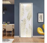 3D Autoadhésif Autocollants de Porte Feuilles de palmier doré 3D Sticker de Porte DIY Mural Décoratif Autoadhésif Amovible Cuisine