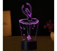3D Ballet LED Lampe Art Déco Lampe Lumières LED Décoration Lumière Touch Control 7 Couleurs Change Alimenté par USB Enfants Cadeau Anniversaire Décoration de Noël