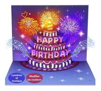 3D Carte Anniversaire Musicales et Lumineuses Amusantes Pop Up Cartes de Vœux Cadeau pour Femme Anniversaire Pour Fille Ami