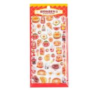 3D Food Theme Stickers, Clear PVC Material, 9x17cm Size, Transparent Embossed Design for Laptops, Journals, Water Bottles, Kids and Adults