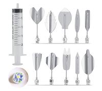 3D Gelée Gelatin Art Outils, Lot de 11 Gelatin Jelly Outils Art Gâteau Outils Jelly Décoration Outils Jelly Cake Décor Outils en Acier Inoxydable Jelly Cake Aiguilles avec Pièces Seringue