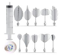 3D Gelée Gelatin Art Outils, Lot De 11 Outils De Décoration De Gélatine Fleurs Gâteaux Aiguilles Gelatine Gelée Moules Acier Inoxydable Pudding Pâtisserie Buse Avec Seringue Pour Gâteaux Gelée