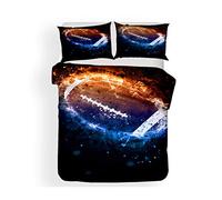 3D Impression 2/3 Pcs Série de Sports Doux Housse de Couette Taie d'oreiller Couverture Football Américain Rugby Parures de Lit 1/2 Personnes Ensembles Literie Garçon (Rugby # 2, 220_x_240_cm)