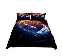 3D Impression 2/3 Pcs Série de Sports Doux Housse de Couette Taie d'oreiller Couverture Football Américain Rugby Parures de Lit 1/2 Personnes Ensembles Literie Garçon (Rugby # 2, 140_x_200_cm)