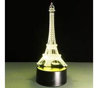 3D Lampe Illusion VORMOR LED Veilleuse avec 7 Couleurs Changeantes et Télécommande - La Tour Eiffel Multicolore G