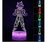 3D Lampes Illusions Dragon Ball Son Goku Lampe Veilleuse LED 7 Couleurs Télécommande Touch Mood Décoration Lamp de Table Cadeau