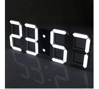 3D LED Digital Wall Clock 21.5 cm LED Digital Alarm Clock 3 Adjustable Brightness Levels Wall Clock Digital