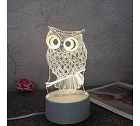 3D LED Illusion Lampe de Chevet Optique Veilleuse Enfants Chouette Nuit Lumière Lumière de Nuit Cadeau de Noël pour Chambre Chevet Table de Bébé Cadeau De Noël Fête Anniversaire