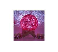 3d led rotin lune veilleuse moonlight usb table de chargement lampe bureau - multicolore