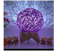 3d led rotin lune veilleuse moonlight usb table de chargement lampe bureau - multicolore Multicolore G