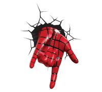 3D Light FX- Spiderman Applique Murale, avec LED, À Rayure, 816733002217, Plastique,Rouge