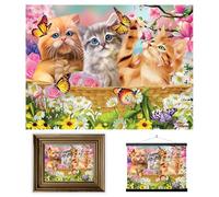3D LiveLife Affiche murales lenticulaires Chatons Amusants de Deluxebase. Poster chat 3D sans cadre. Décoration murale parfaite. Oeuvre originale sous licence de l'artiste renommé, Michael Searle