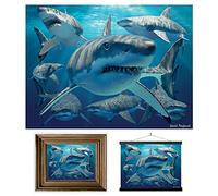 3D LiveLife Affiche murales lenticulaires Grand Requin Blanc de Deluxebase. Poster Océan 3D sans Cadre. Décoration Murale. Oeuvre originale sous licence de l'artiste renommé, David Penfound