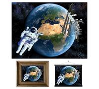 3D LiveLife Affiche Murales Lenticulaires La Terre Vue de l'Espace de Deluxebase. Poster Astronomie 3D sans Cadre. Décoration Murale. Oeuvre Originale Licence Artiste Renommé, David Penfound