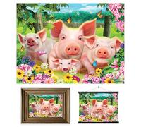 3D LiveLife Affiche murales lenticulaires L'enclos des Cochons de Deluxebase. Poster Ferme 3D sans cadre. Décoration murale parfaite. Oeuvre originale sous licence artiste renommé, Michael Searle