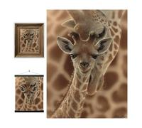 3D LiveLife Affiche murales lenticulaires Nouevau-Né de Deluxebase. Poster girafe 3D sans cadre. Décoration murale parfaite. Oeuvre originale sous licence de l'artiste renommé, Collin Bogle