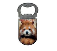 3D LiveLife Deluxebase Décapsuleur magnétique en forme de panda avec image lenticulaire 3D Motif panda Rouge