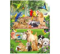 3D LiveLife Impression murale lenticulaire - Pet Pals de Deluxebase. Poster 3D animal sauvage sans cadre. Un remplissage mural parfait. Œuvre d'art originale sous licence de l'artiste renommé, Michael
