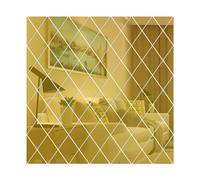 3D Mirror Sticker Large DIY Home Decor Art Wall Stickers For Bathroom Kitchen For Living Room(Gold,25x50cm 10pcs)