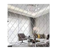 3D Mirror Sticker Large DIY Home Decor Art Wall Stickers For Bathroom Kitchen For Living Room(Silver,25x50cm 10pcs)