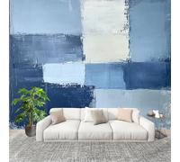 3D Moderne Art Photo Papier Peint 250x175 cm Art Abstrait GéOméTrique Papier Peint Panoramique Poster Geant Mural Fresque Murale intissé Bleu Salon Chambre D'enfant Fond TV Décor