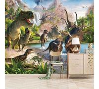 3D mural Poster Dinosaure animal vert (250x175cm) XXL étanche Panoramique mur papier Auto-Adhésif Toile Papier Peint Salon Photo murale l'art mur Stickers pour Enfant Chambre Bureau Décoration