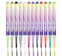 3D Nail Pens, Quick-Drying Design Markers, 12-Color Set with Liner, Waterproof Acrylic Ink, Compact Beauty Supplies with Dotting Style, Portable Drawing Tool for Photoshoot Wedding