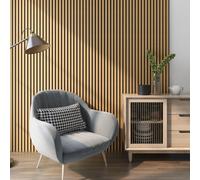 3D panneau mural acoustique set de 8 'Vang' 5,76 m² imitation chêne, foncé